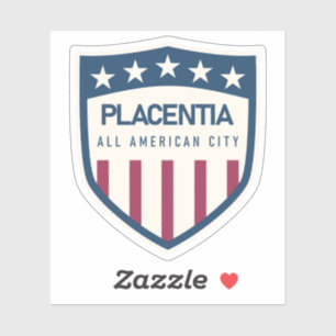 PLACENTIA ORANGE CALIFORNIA - STAD AV PLACENTIA KLISTERMÄRKEN