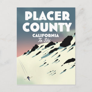 Placer County California ski poser Vykort