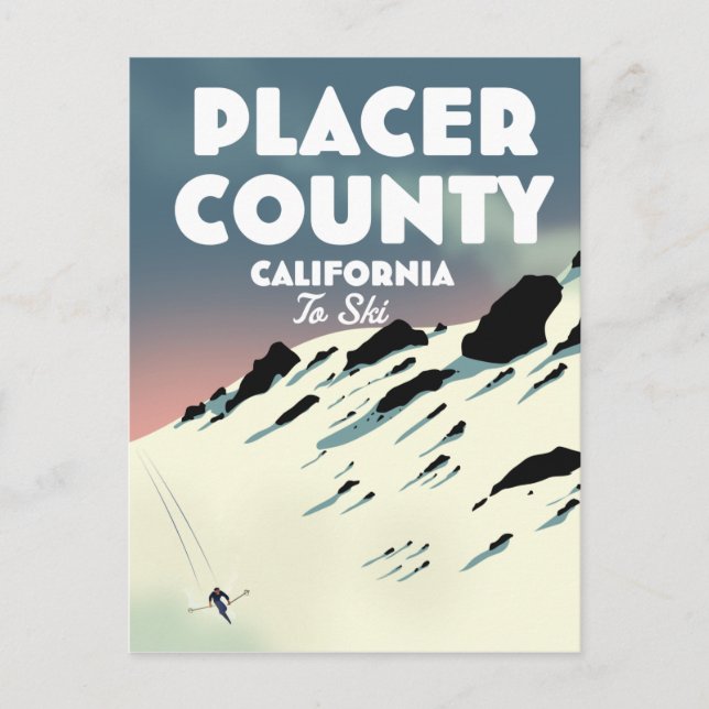Placer County California ski poser Vykort (Framsida)