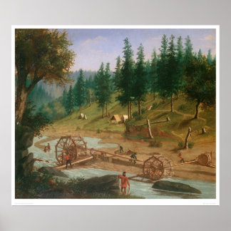 Placer Mining at Foster's Pub, Kalifornien (1331A) Poster
