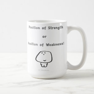 Placera av styrka eller placera av svaghet? kaffemugg