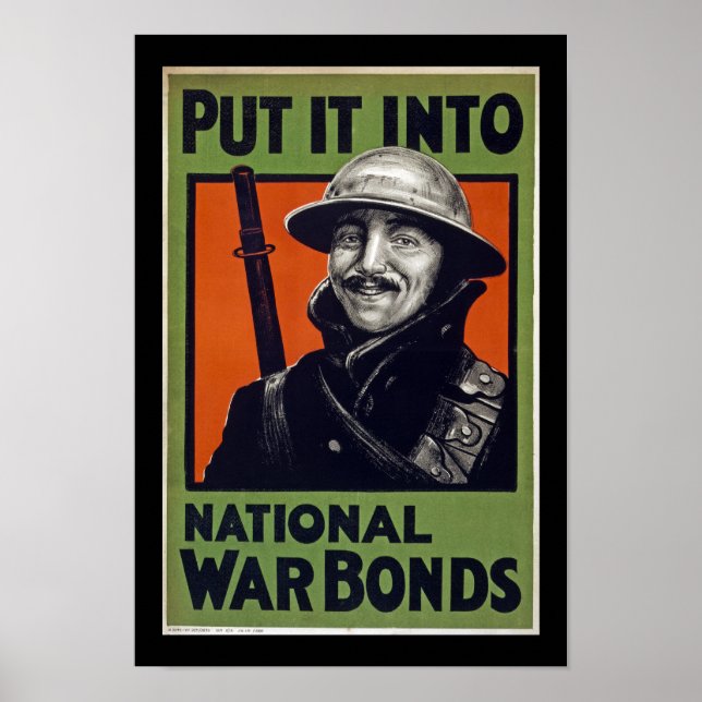 Placera den i nationella Krig-obligationer (gräns) Poster (Framsidan)