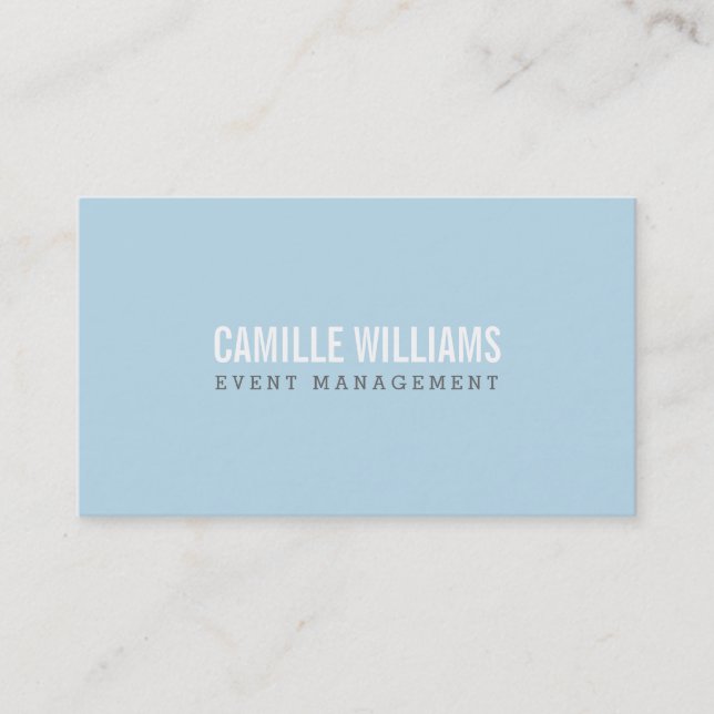 PLACERA FET MINIMAL smart text baby blue + grått Visitkort (Framsida)