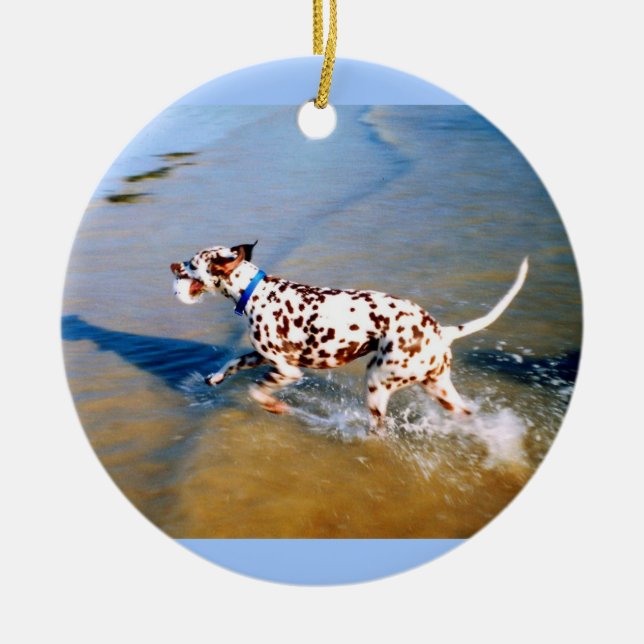 Placera hund julgransprydnad keramik (Framsidan)