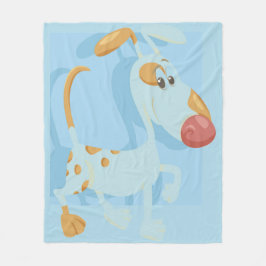 Placera Hund på blå bakgrund för en promenad Fleecefilt