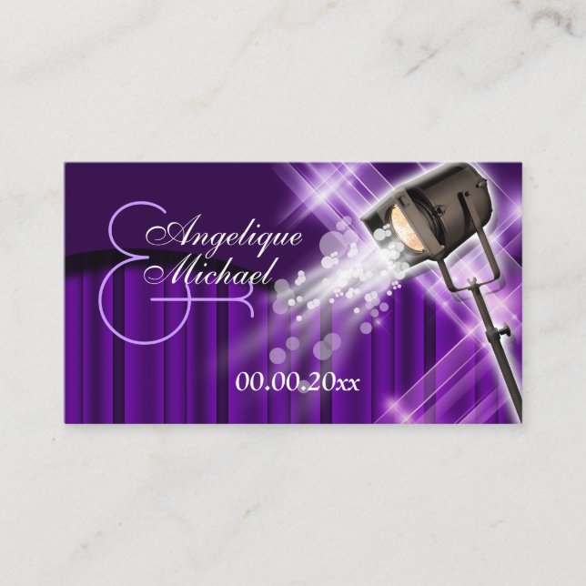 Placera kort av Hollywood-temat bröllop (Framsida)