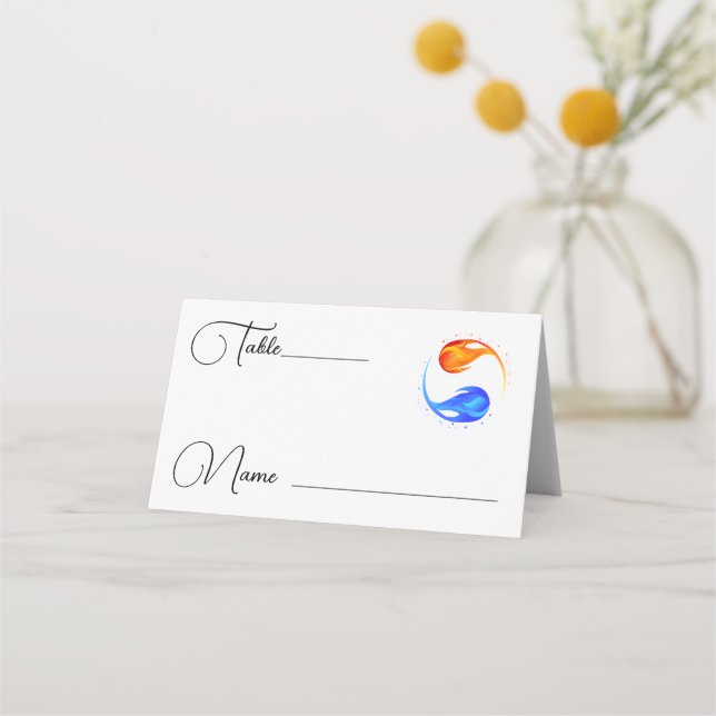 Placera kort-Bröllop-Twin Flame- Placeringskort (Framsida)