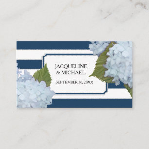 Placera kort engelska Blue Hydrangea Silver Glitte