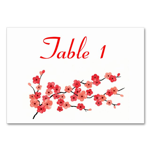Placera kortet med Cherry-Blommar Bordsnummer (Framsidan)