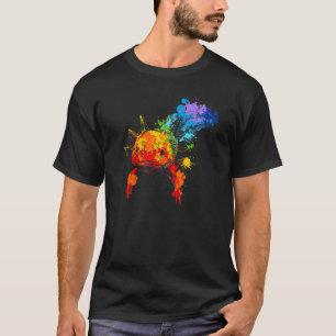 Placera målningsfärgen Axolotl Drip Painting Axolo T Shirt