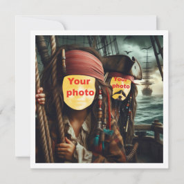Placera min ansikte i bilden, 2 pirater på en båt kort