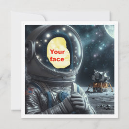 Placera min ansikte i bilden, astronaut, rymden kort
