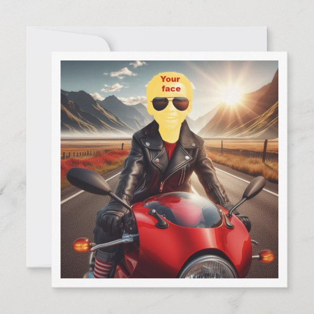 Placera mitt ansikte i bilden, barn som kör motorc kort (Framsida)