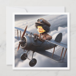 Placera mitt ansikte i bilden, flygande flygplan,  kort
