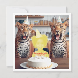 Placera mitt ansikte i bilden, leoparder och barn kort