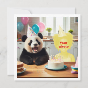 Placera mitt ansikte i bilden, Panda och barn-kort Kort