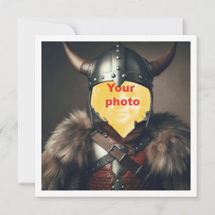Placera mitt ansikte i bilden, vikingakrigare kort