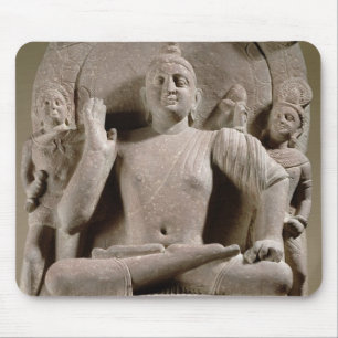Placerad Bodhisattva, Mathura (röd sandsten) Musmatta