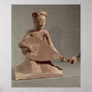 Placerad musiker som spelar en lute, från poster