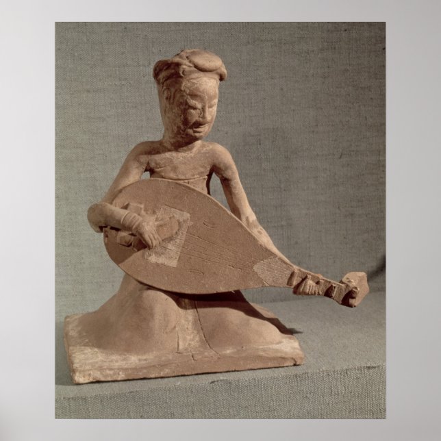 Placerad musiker som spelar en lute, från poster (Framsidan)
