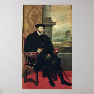Placerad Porträtt av kejsar Charles V 1548 Poster