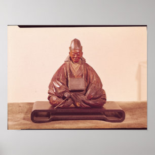 Placerad staty av den Basho Edo perioden Poster