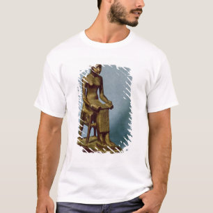 Placerad staty av det Imhotep innehav ett öppet Tee Shirt
