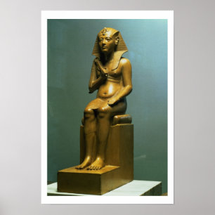 Placerad staty av en pharaoh, nytt kungarike poster