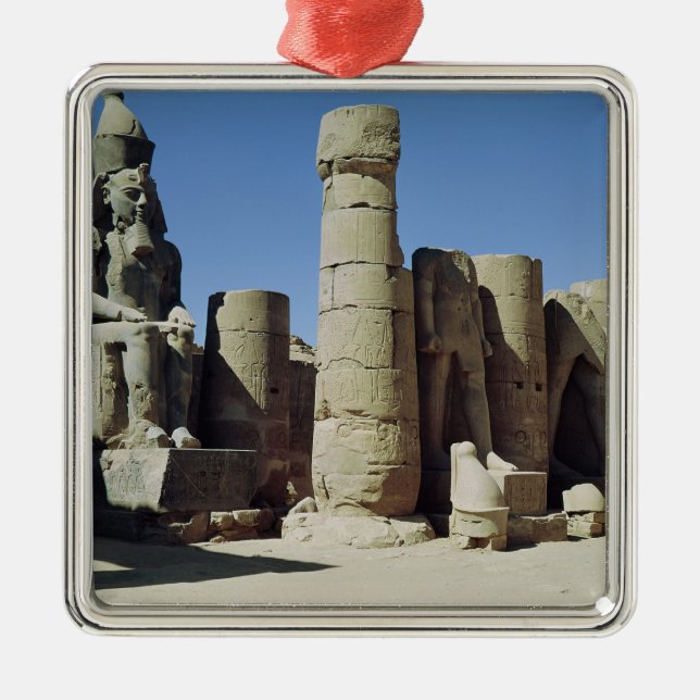 Placerad staty av Ramesses II Julgransprydnad Metall (Framsidan)