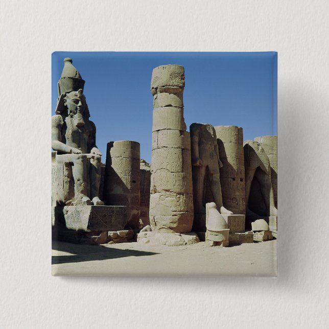 Placerad staty av Ramesses II Knapp (Framsida)