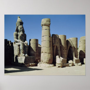 Placerad staty av Ramesses II Poster