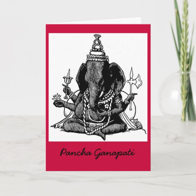 Placerade Ganesh fodrar teckningen Helgkort (Framsida)