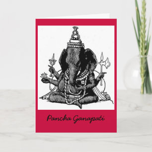 Placerade Ganesh fodrar teckningen Helgkort