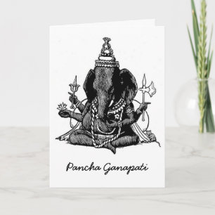 Placerade Ganesh fodrar teckningen Helgkort