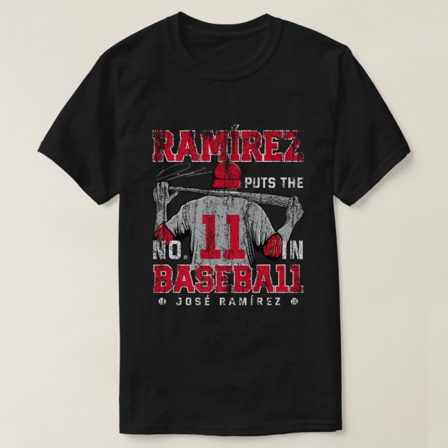 Placerar 11 i Baseball Jose Ramirez Cleveland MLBP T Shirt (Design framsida)