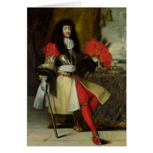 Placerat porträtt av Louis XIV efter 1670 Hälsningskort