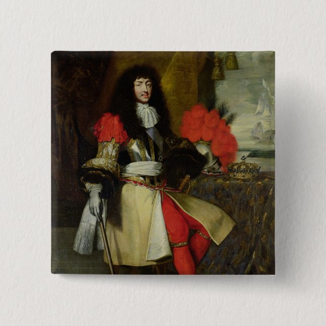 Placerat porträtt av Louis XIV efter 1670 Knapp (Framsida)