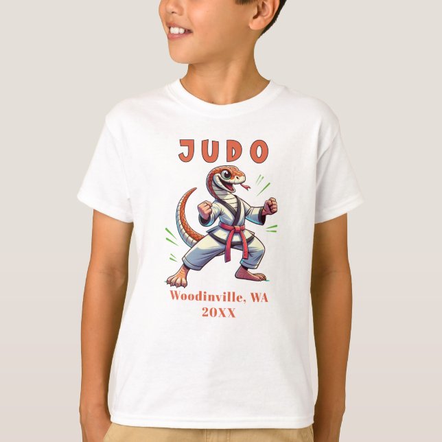 Placeringsdatum för Judo Practier Namn T Shirt (Framsida)