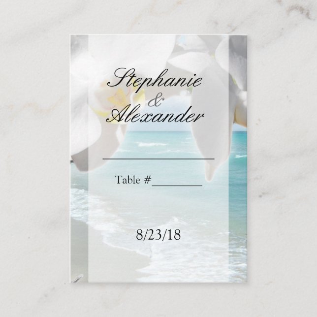 Placeringskort för Aqua Beach Orchid Bord (Framsida)