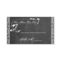 Placeringskort för Chalkboard Posh Bröllop