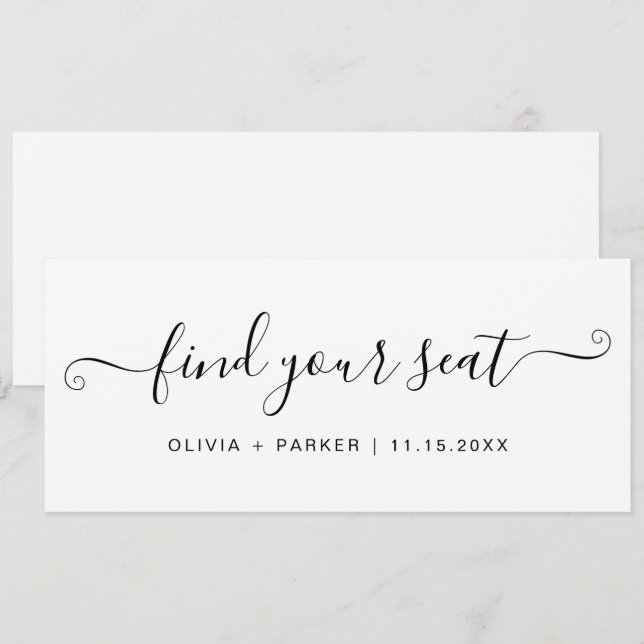 Placeringsplan för bröllop Hitta din plats-kort Inbjudningar (Fram/baksida)