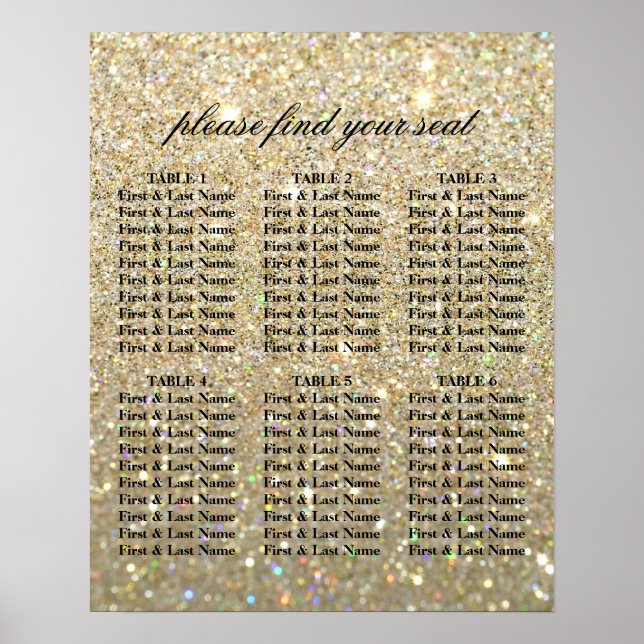 Placeringsplan - Guld Glit Fab Poster (Framsidan)