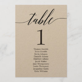 Placeringsplan Modern skript för enskilt Bord-kort Inbjudningar