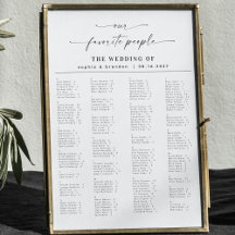 Placeringsschema för alfabetisk Bröllop i elegant