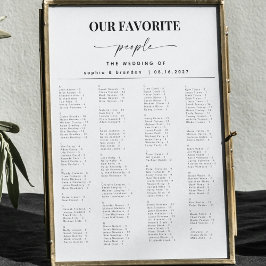 Placeringsschema för alfabetisk Bröllop i elegant Poster