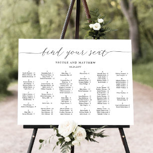 Placeringsschema för alfabetiskt Bröllop i elegant Poster