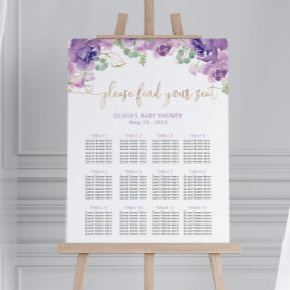 Placeringsschema för blommigt för lila poster