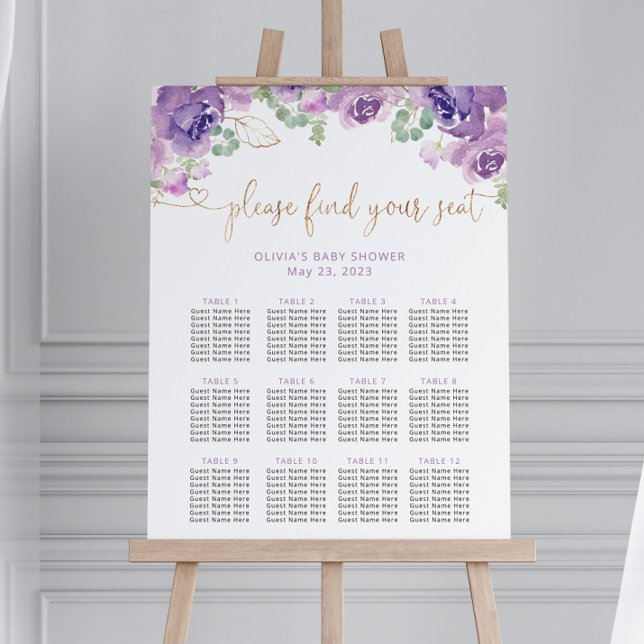 Placeringsschema för blommigt för lila poster (Skapare uppladdad)