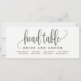 Placeringsschema för huvudbord - Vacker kalligrafi Inbjudningar