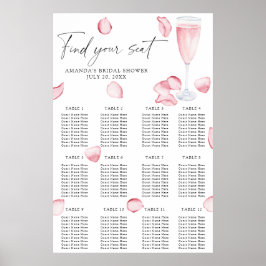 Placeringsschema för Prosecco-möhippa Poster